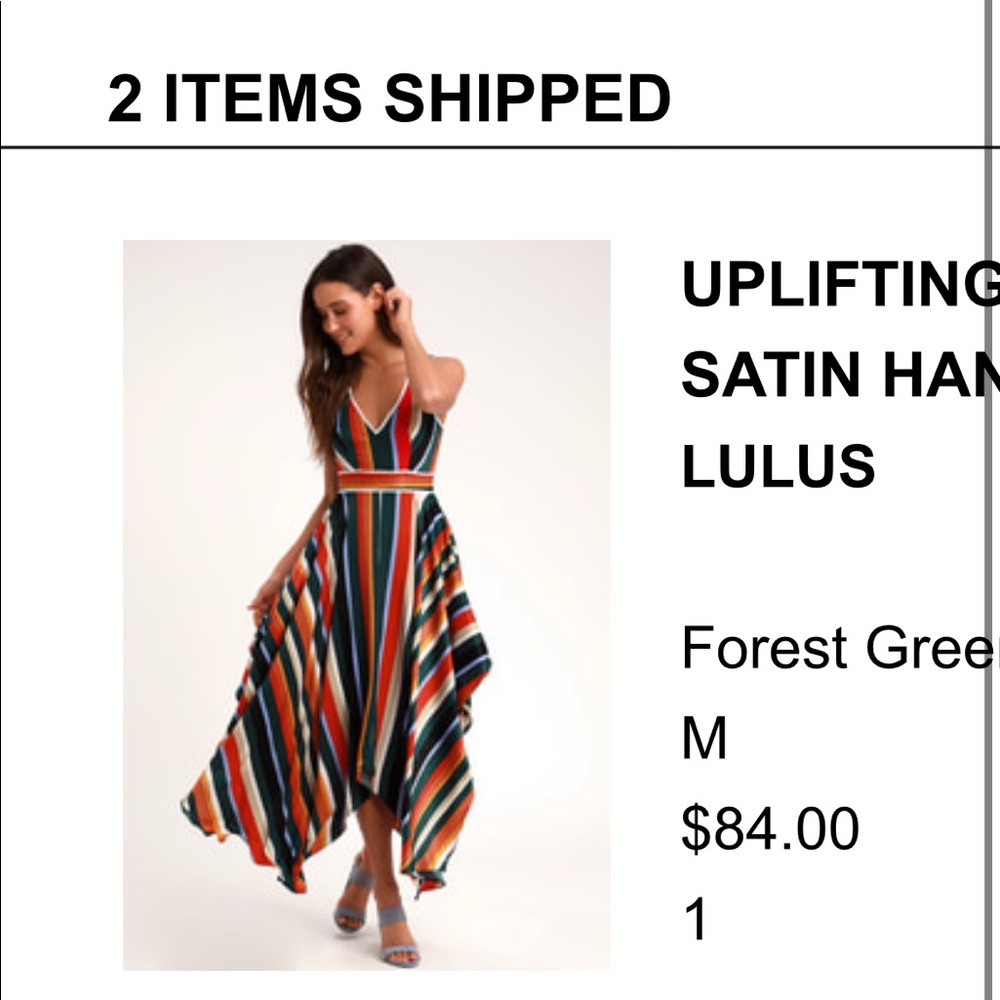 Satin multi-colored handkerchief dress